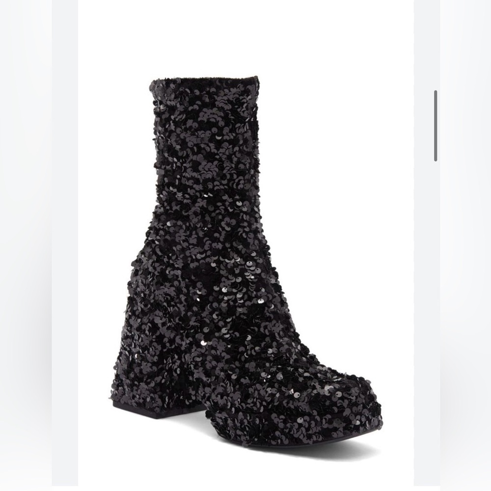 Abound The Steffie Black Sequin Platform Bootie size 8